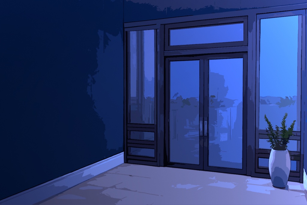 【無料背景素材】ガラスドア、玄関