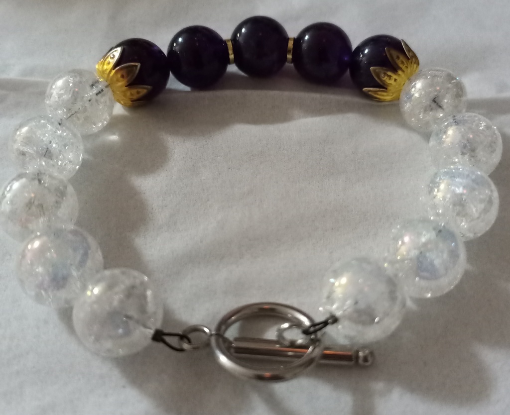 【委託】12mm聖白蓮モチーフブレスレット【改】