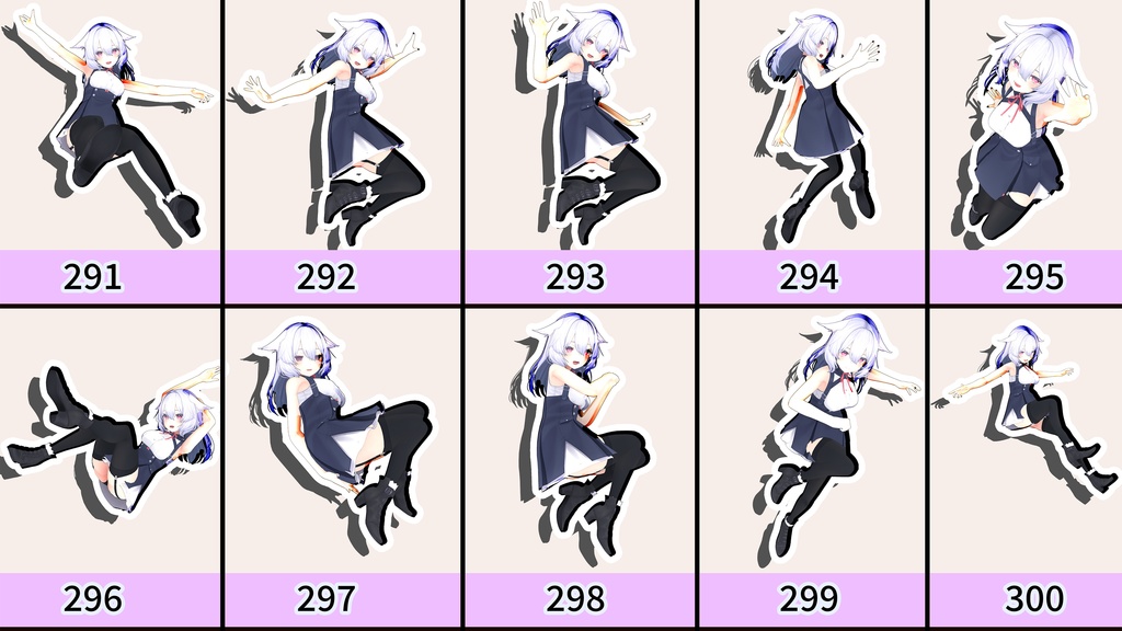 【無料】扉から飛び出すポーズ集_Poses for jumping out of the door【20個】