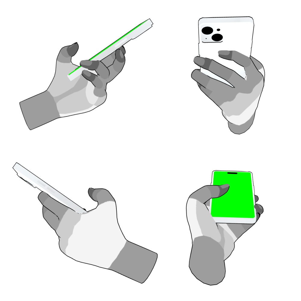 【クリスタ3D素材】NEW時短スマホハンドLR