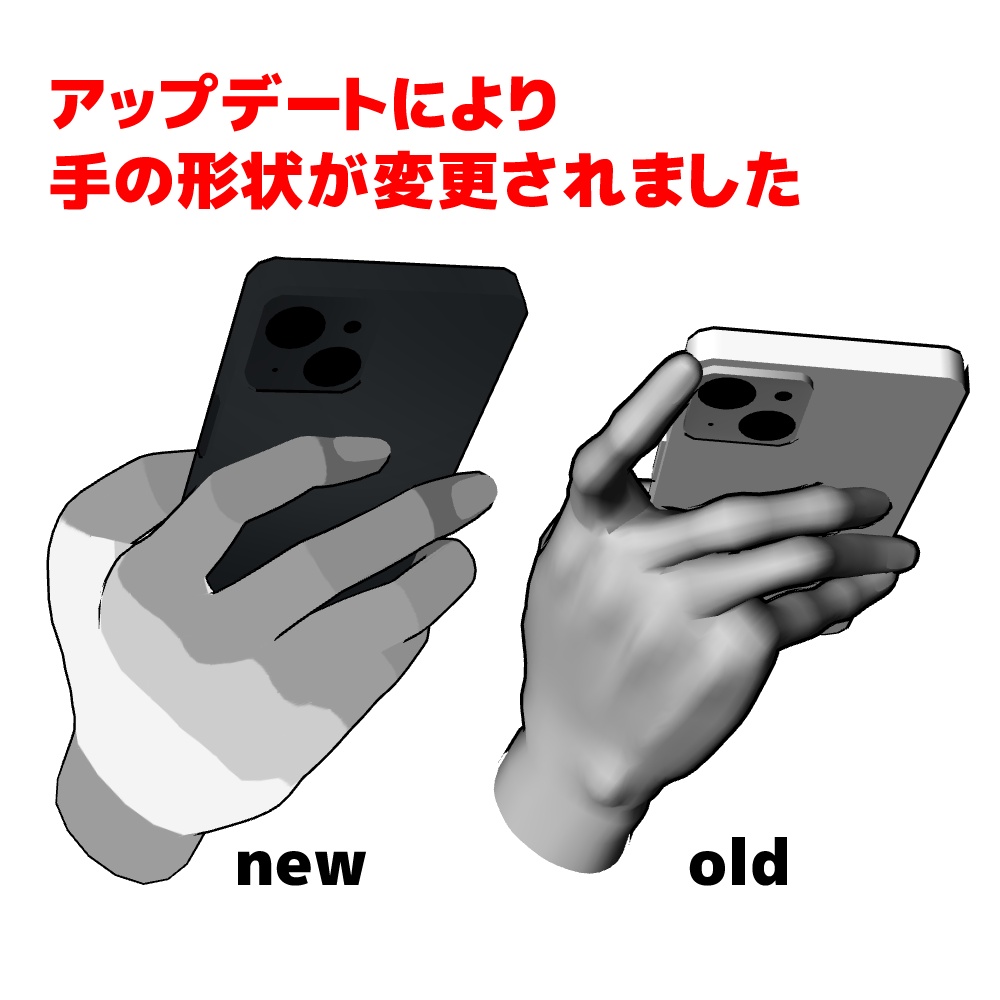 【クリスタ3D素材】NEW時短スマホハンドLR