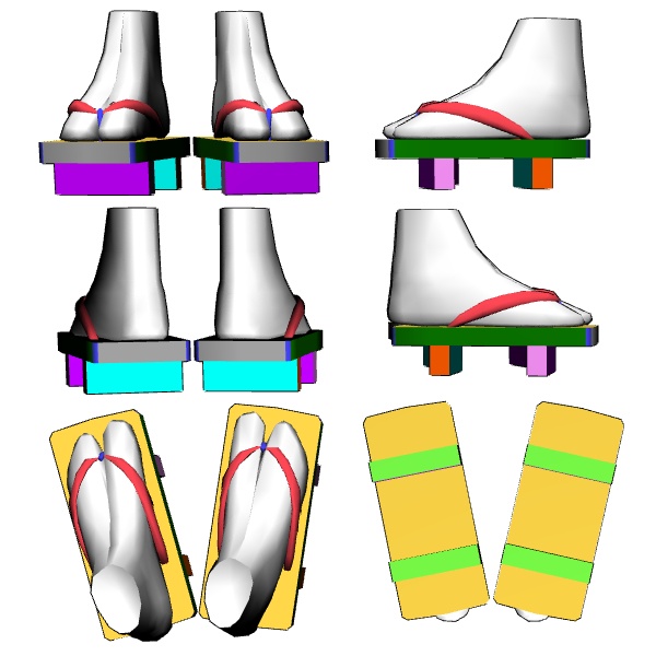 【クリスタ3D素材】作画補助用下駄・雪駄・草履