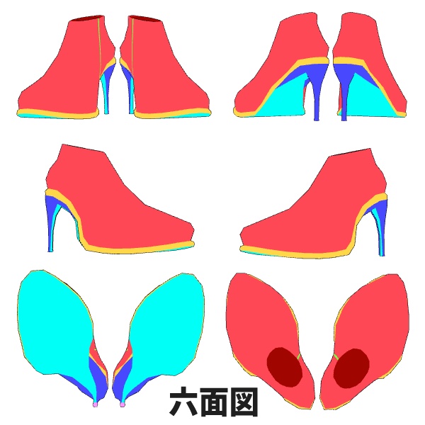 【クリスタ3D素材】作画補助用ピンヒールショートブーツ