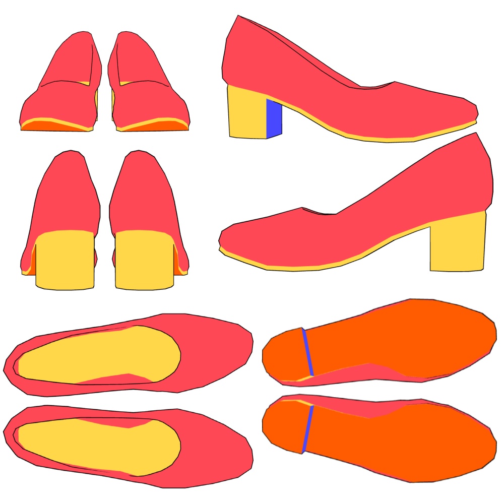 【クリスタ3D素材】作画補助用パンプス5種類