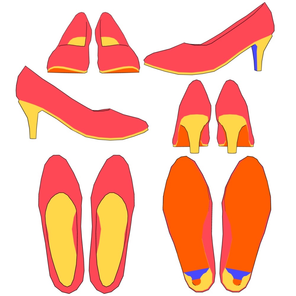 【クリスタ3D素材】作画補助用パンプス5種類