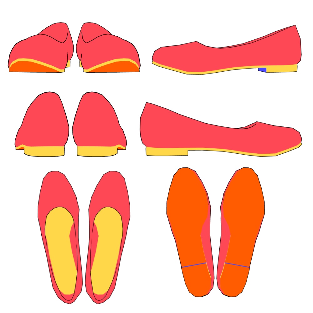 【クリスタ3D素材】作画補助用パンプス5種類