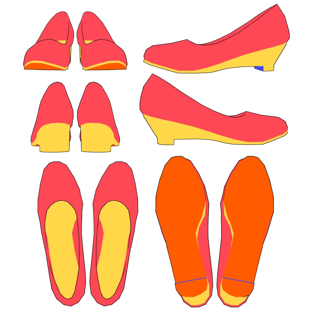 【クリスタ3D素材】作画補助用パンプス5種類