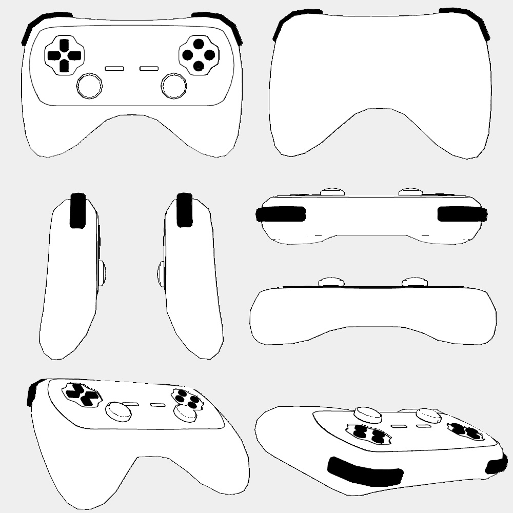 【クリスタ3D素材】ゲームコントローラー