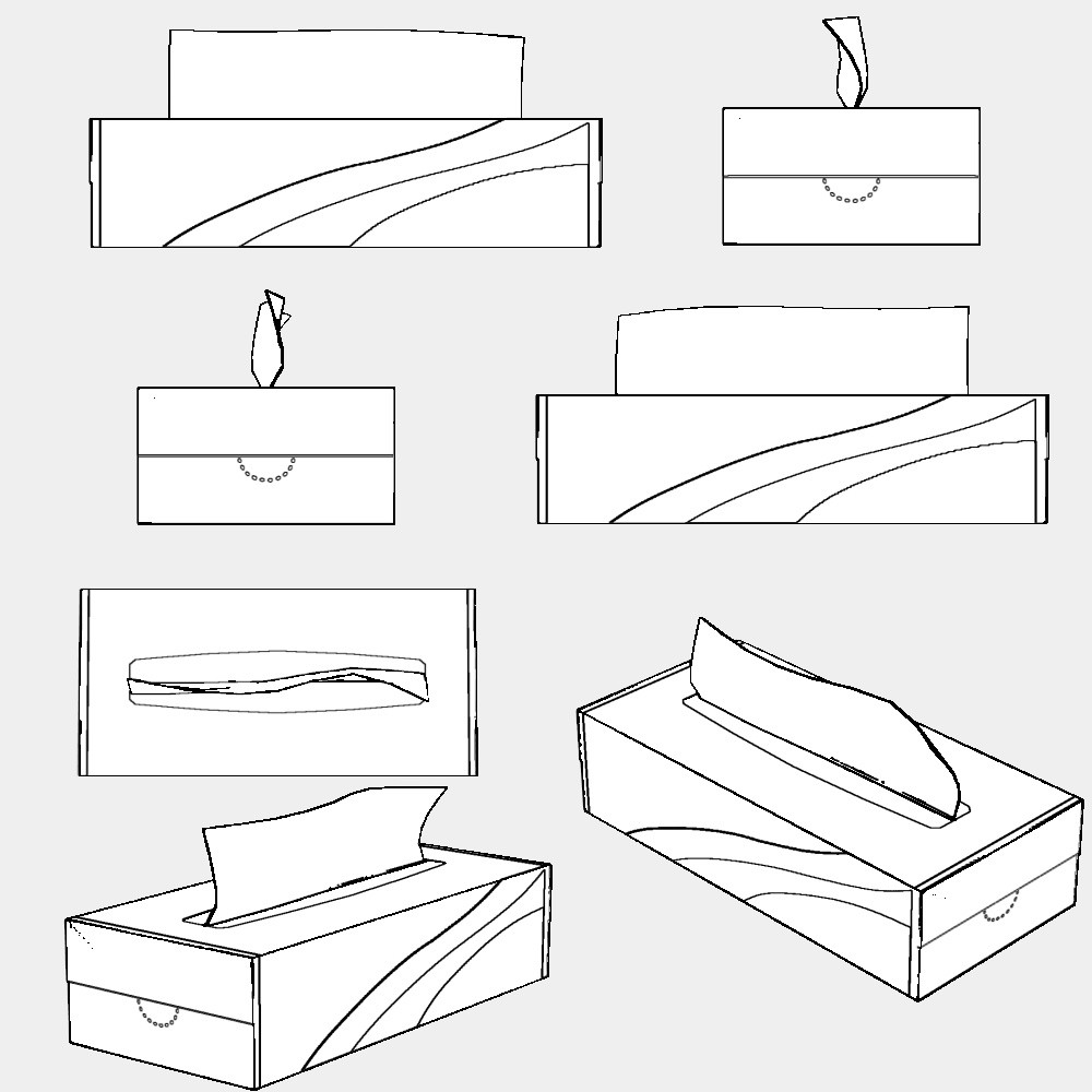 【クリスタ3D素材】よくあるティッシュ3D