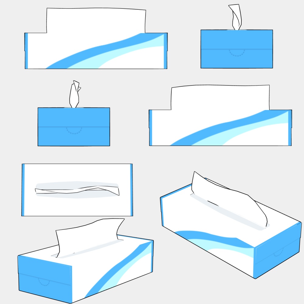 【クリスタ3D素材】よくあるティッシュ3D