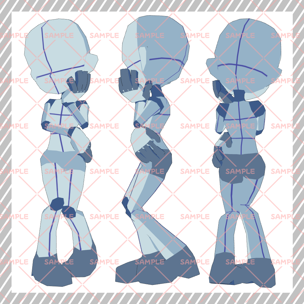 【クリスタ3D素材】Cartoon風4頭身BODY+ポーズ24種類【ポーズ素材】 - 隘田の狭間 - BOOTH