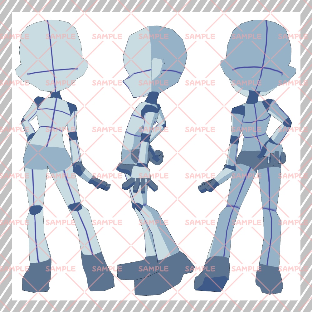 【クリスタ3D素材】Cartoon風4頭身BODY+ポーズ24種類【ポーズ素材】 - 隘田の狭間 - BOOTH