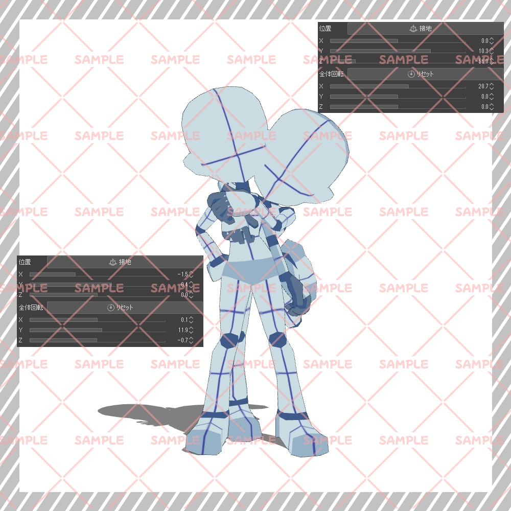 【クリスタ3D素材】Cartoon風4頭身BODY+二人ポーズ12種類【ポーズ素材】