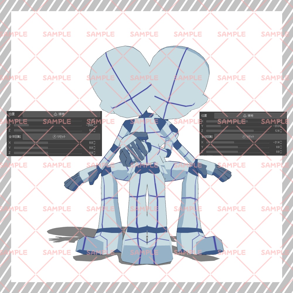 【クリスタ3D素材】Cartoon風4頭身BODY+二人ポーズ12種類【ポーズ素材】
