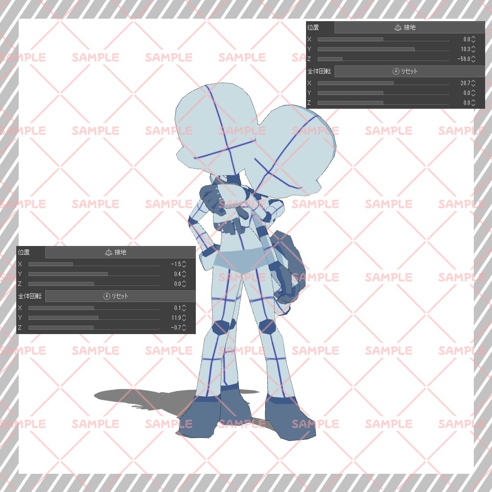 【クリスタ3D素材】Cartoon風4頭身BODY+二人ポーズ12種類【ポーズ素材】