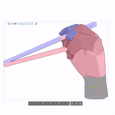 【クリスタ3D素材】箸を持つ手