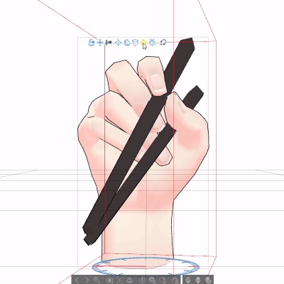 【クリスタ3D素材】箸を持つ手