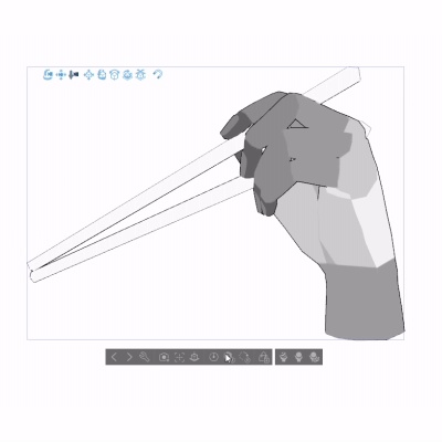 【クリスタ3D素材】箸を持つ手