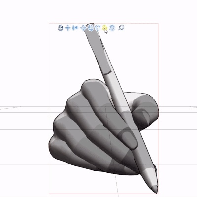 【クリスタ3D素材】ペン+手