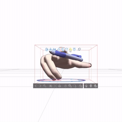 【クリスタ3D素材】ペン+手
