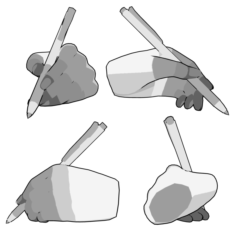 【クリスタ3D素材】ペン+手