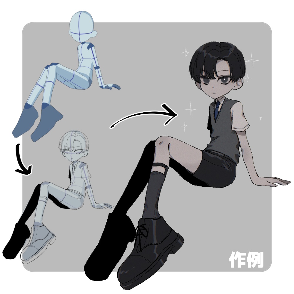 【クリスタ3D素材】お人形さんBODY