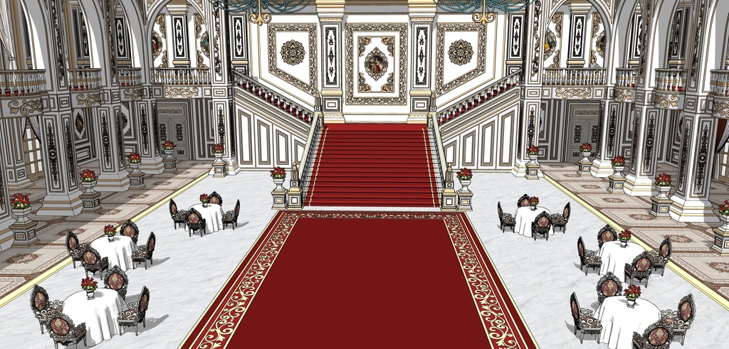 孔雀の邸宅宴会場