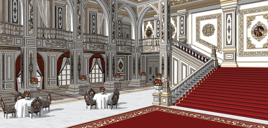 孔雀の邸宅宴会場