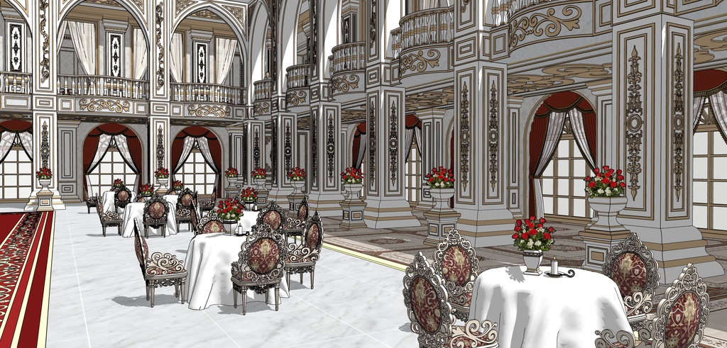 孔雀の邸宅宴会場