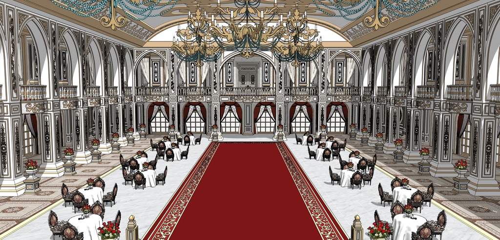 孔雀の邸宅宴会場