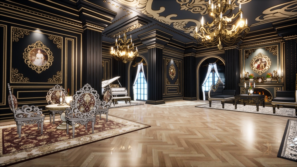 孔雀の邸宅の寝室