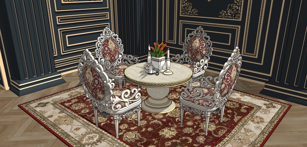 孔雀の邸宅の寝室