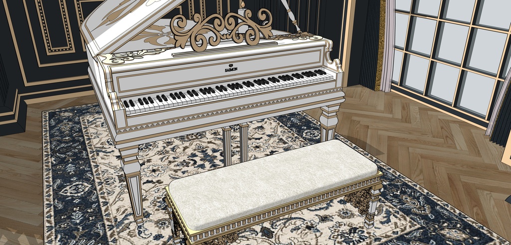 孔雀の邸宅の寝室