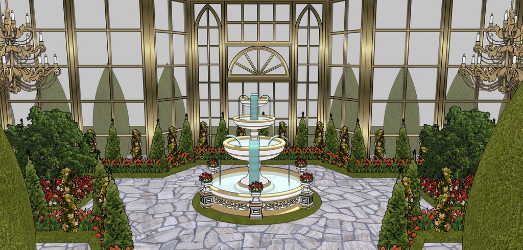 孔雀の邸宅ガラス温室庭園