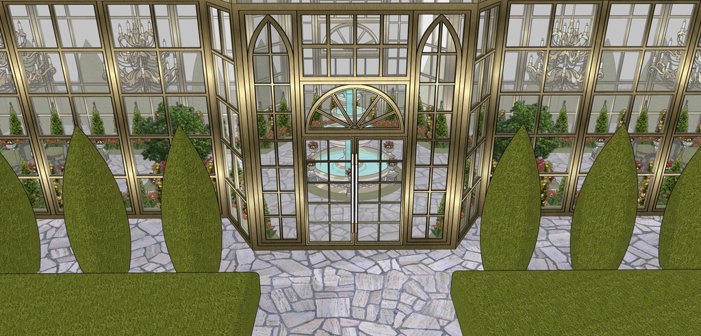 孔雀の邸宅ガラス温室庭園