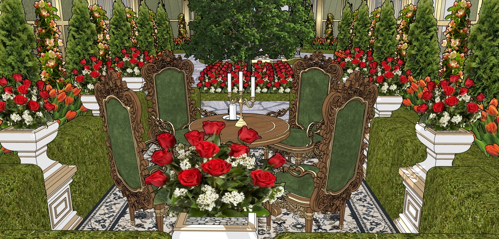 孔雀の邸宅ガラス温室庭園