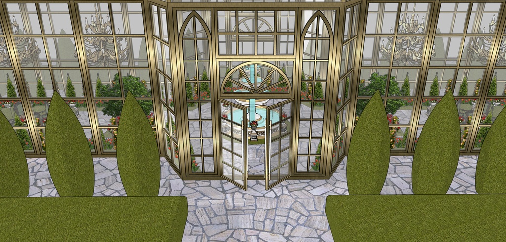 孔雀の邸宅ガラス温室庭園