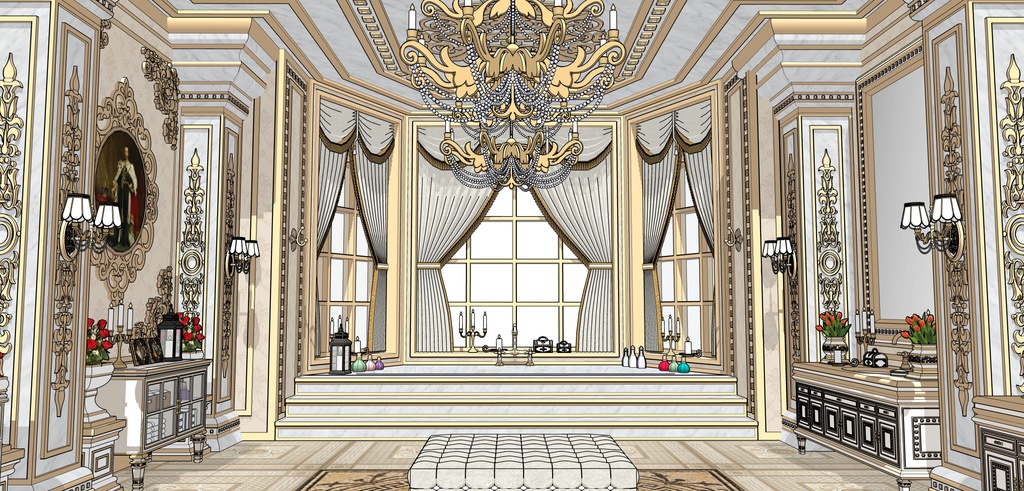 孔雀の邸宅のバスルーム