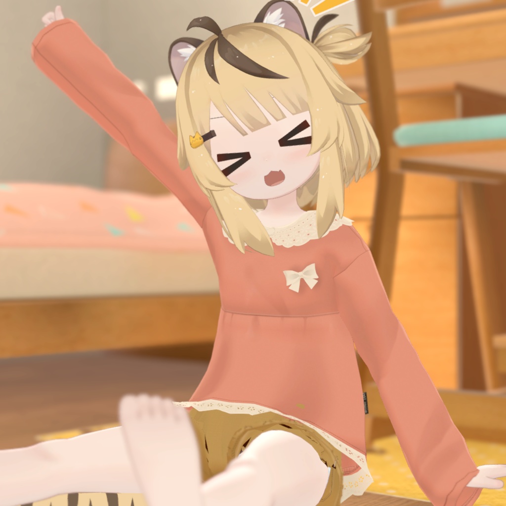 【無料・ラスクちゃん、ちとちゃん対応】長袖レース襟チュニック+フリルショートパンツ【子供服 女の子】