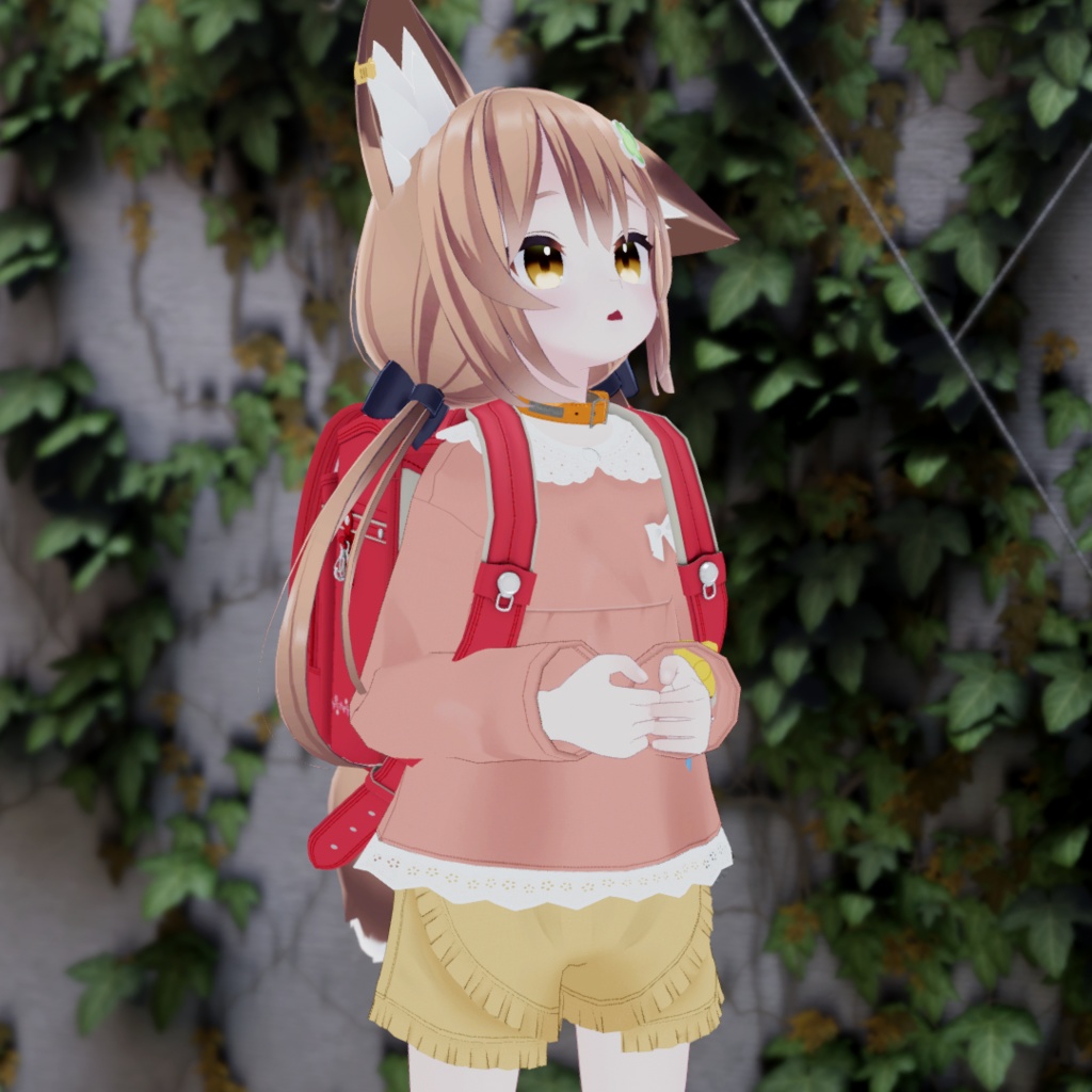 【無料・ラスクちゃん、ちとちゃん対応】長袖レース襟チュニック+フリルショートパンツ【子供服 女の子】