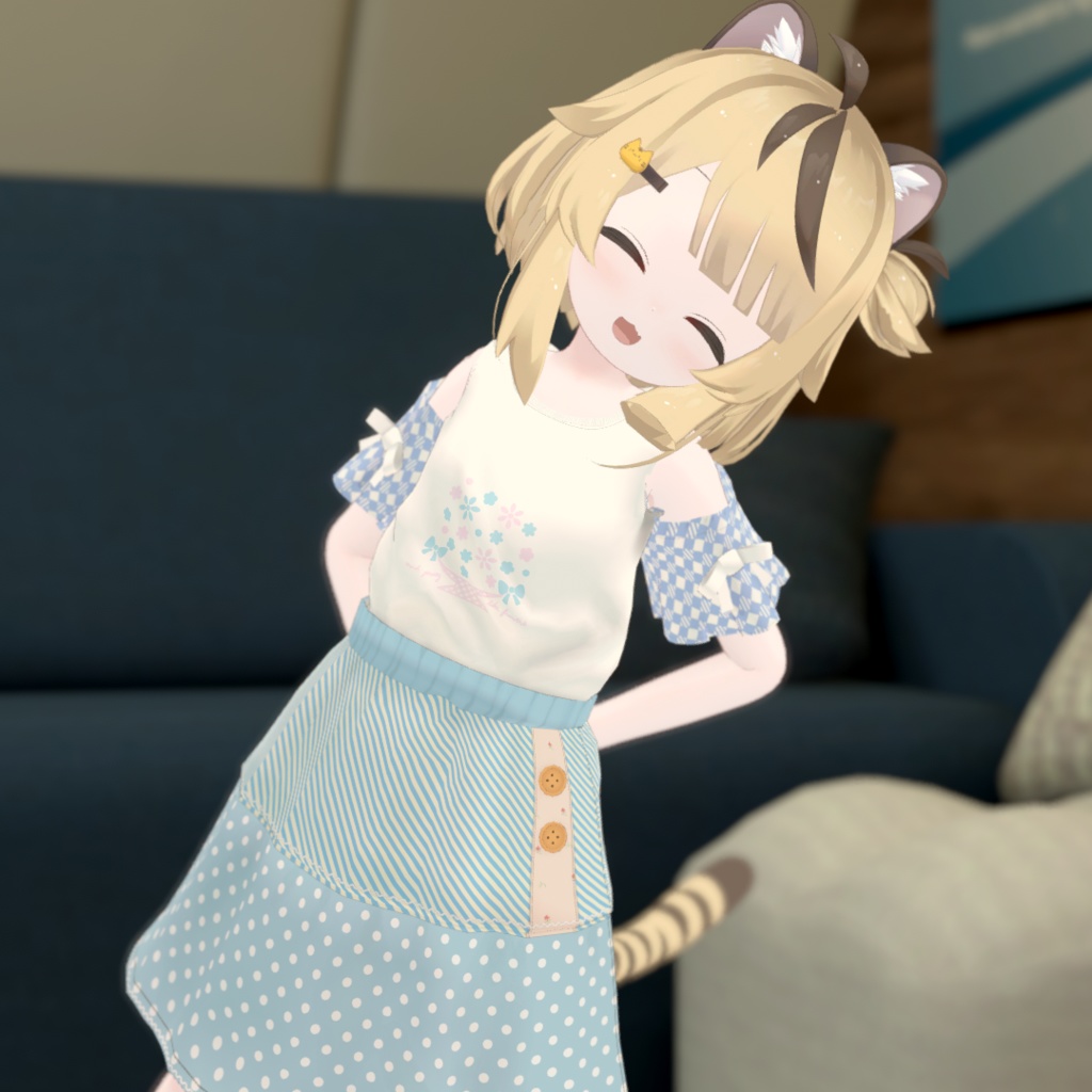 【無料・ラスクちゃん、ちとちゃん対応】オフショルダーカットソー+ティアードスカート【女の子 子供服】