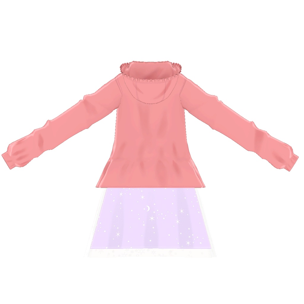 [Free, Rusk-chan compatible] Frilled windbreaker, high neck cut and 