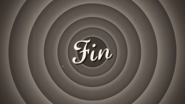 【クレジット表記不要の高解像度版】古い白黒のフランスアニメーション風「Fin」 [High-res version with no attribution required] Fin, Vintage Black and White French Cartoon Style