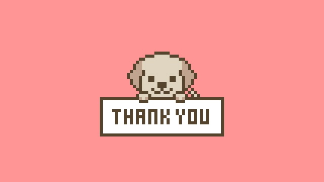 【動画素材】「Thank You」かわいいドット絵わんこが感謝するループアニメーション【ピンク背景】[Stock Video] Thank You, Cute Pixel Art Dog Giving Thanks on Pink Background, Loop Animation