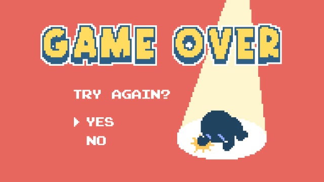 【動画素材】ファミコン風かわいいドット絵のゲームオーバー【ピンク背景】[Stock Video] 8-Bit Pixel Art Game Over Screen on Pink Background