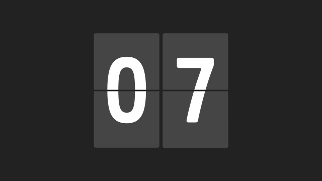 【動画素材】パタパタ時計カウントダウンのアニメーション素材【ブラック背景】[Stock Video] Flip Clock Countdown Animation on Black Background