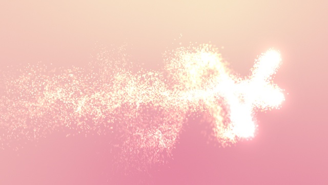 【動画素材】らせん軌道にキラキラ輝くパーティクルエフェクト【ピンク系背景】[Stock Video] Sparkling Spiral Particle Trails on Pink Background