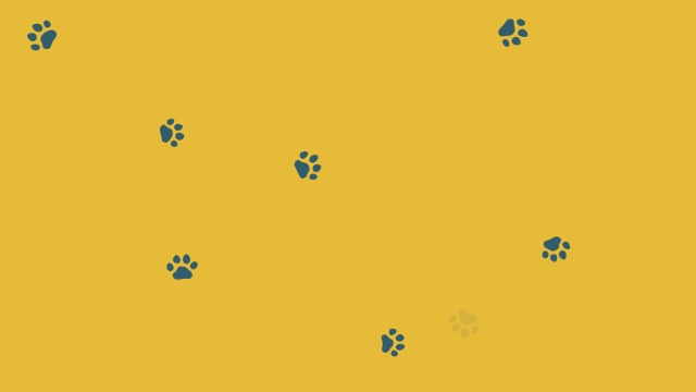 【動画素材】犬や猫のかわいい肉球・足跡の背景動画素材【イエロー系背景】[Stock Video] Dog and Cat Paw Prints Animation, Yellow Loop Background