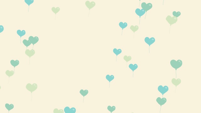 【動画素材】グリーン系のハートの風船が飛んでいくアニメーション背景素材【アイボリー背景】[Stock Video] Animation of Green Heart Balloons Floating Upward, Ivory Loop Background