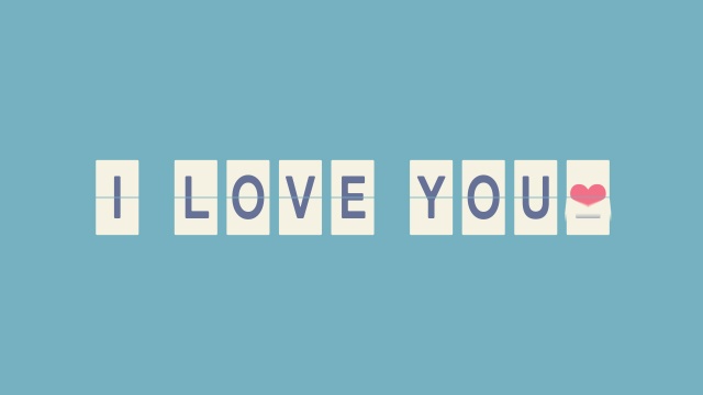 【動画素材】「I Love You」パタパタ表示機のアニメーション素材【ブルー背景】[Stock Video] I Love You, Split-Flap Display Animation on Blue Background